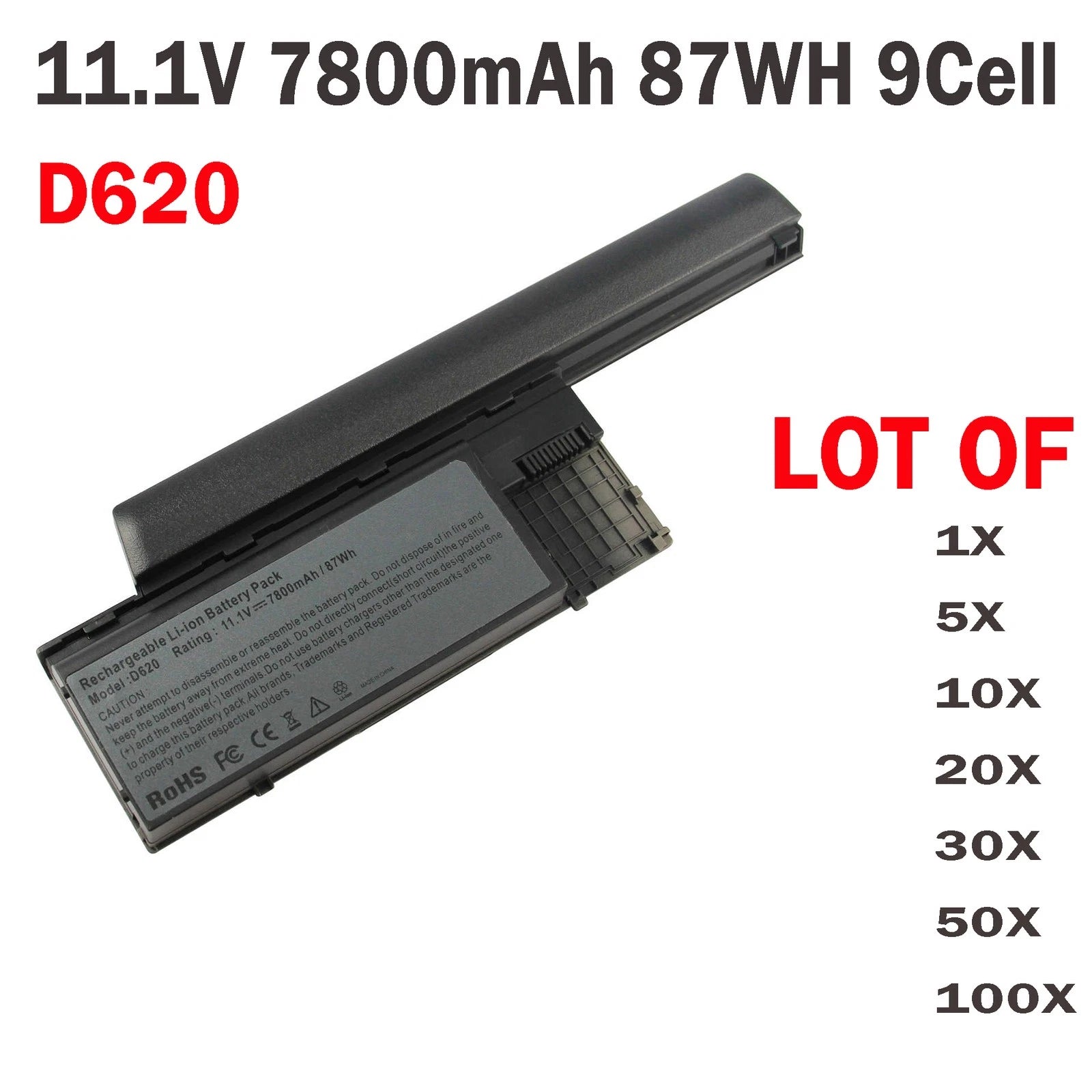 ??LOT D620 Battery for Dell Latitude D630 D631 D640 310-9081 451-10298 7800mAh