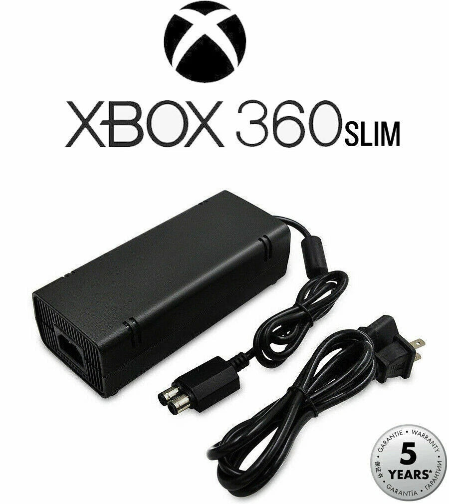 Xbox 360 Slim Console Power Supply Brick Charger AC Adapter Charger Power Cord