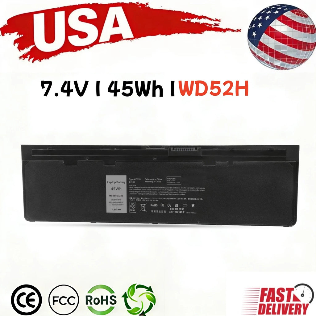 LOT 10X 45Wh VFV59 WD52H Battery For Dell Latitude 12 7000 E7240 E7250 Series