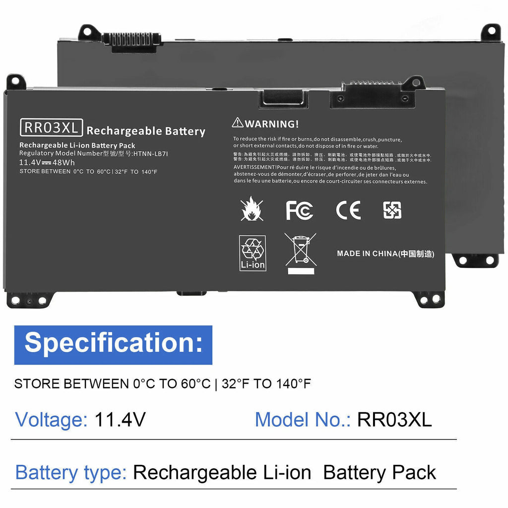 New RR03XL Battery For HP ProBook 430 440 450 470 G5 851610-850 851477-832 48Wh