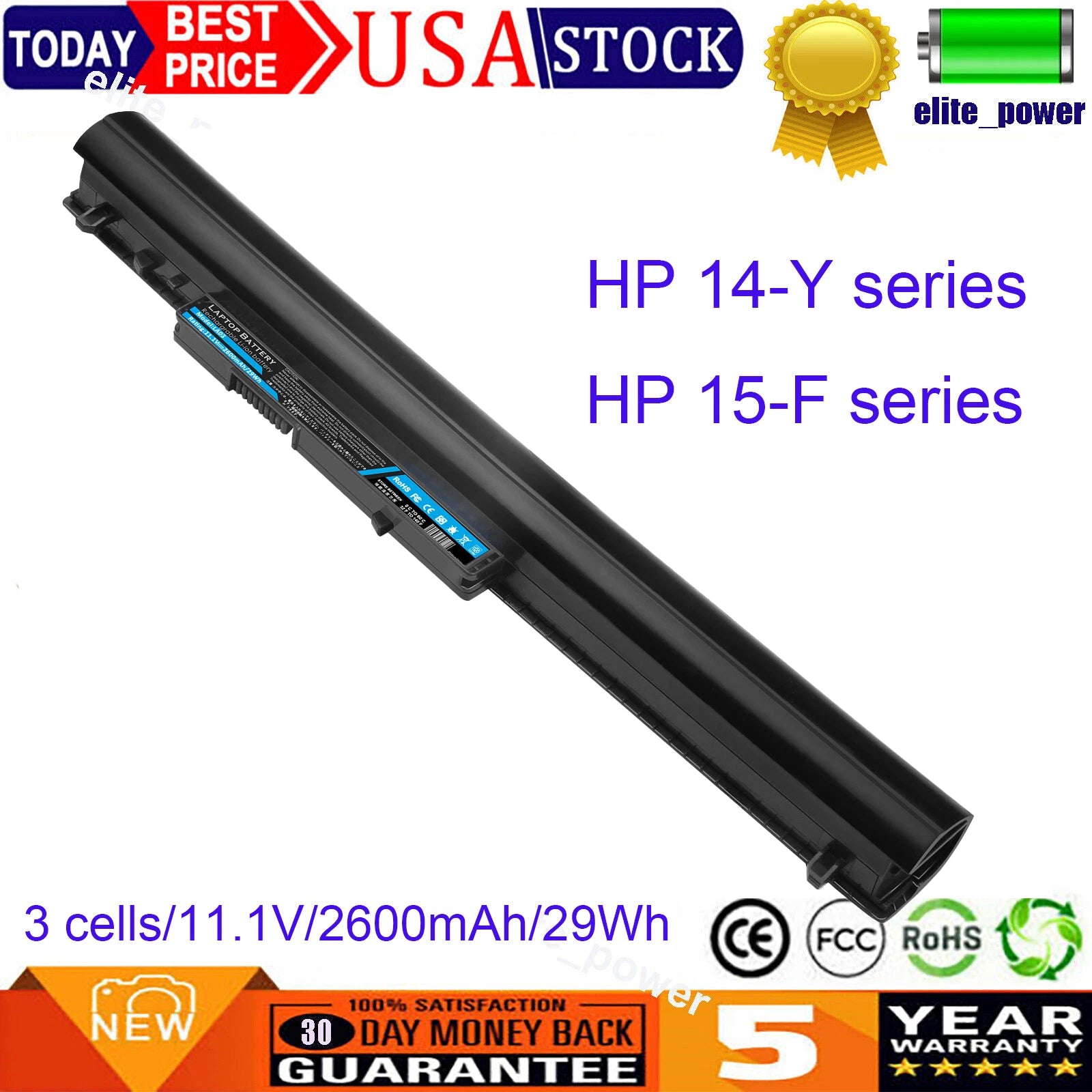 LA03 Laptop Battery for HP Spare 776622-001 728460-001 752237-001 14.8V 2600mAh