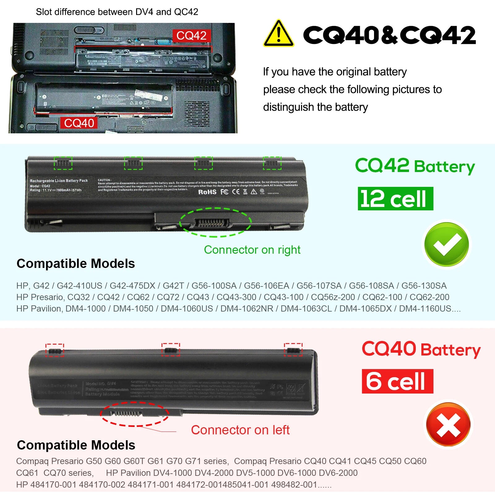 6/9 Cell MU06 MU09 Battery for HP Pavilion CQ32 CQ42 CQ62 G4 G6 G7 593553-001