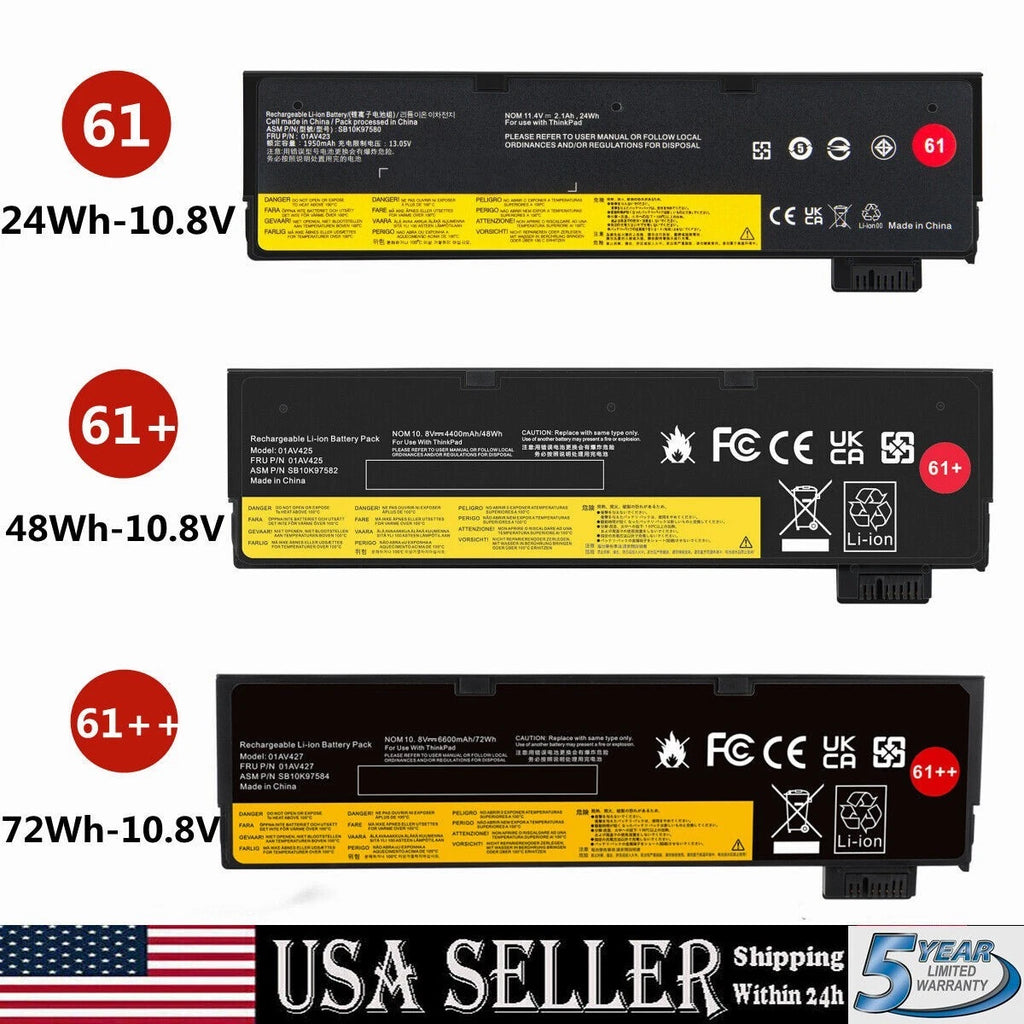 Genuine OEM 61 24Wh 01AV425 01AV423 Battery Lenovo Thinkpad T470 T480 T570 T580