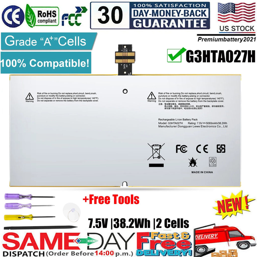 ?New Battery DYNR01 G3HTA027H for Microsoft Surface Pro 4 1724 12.3" Tablet FAST