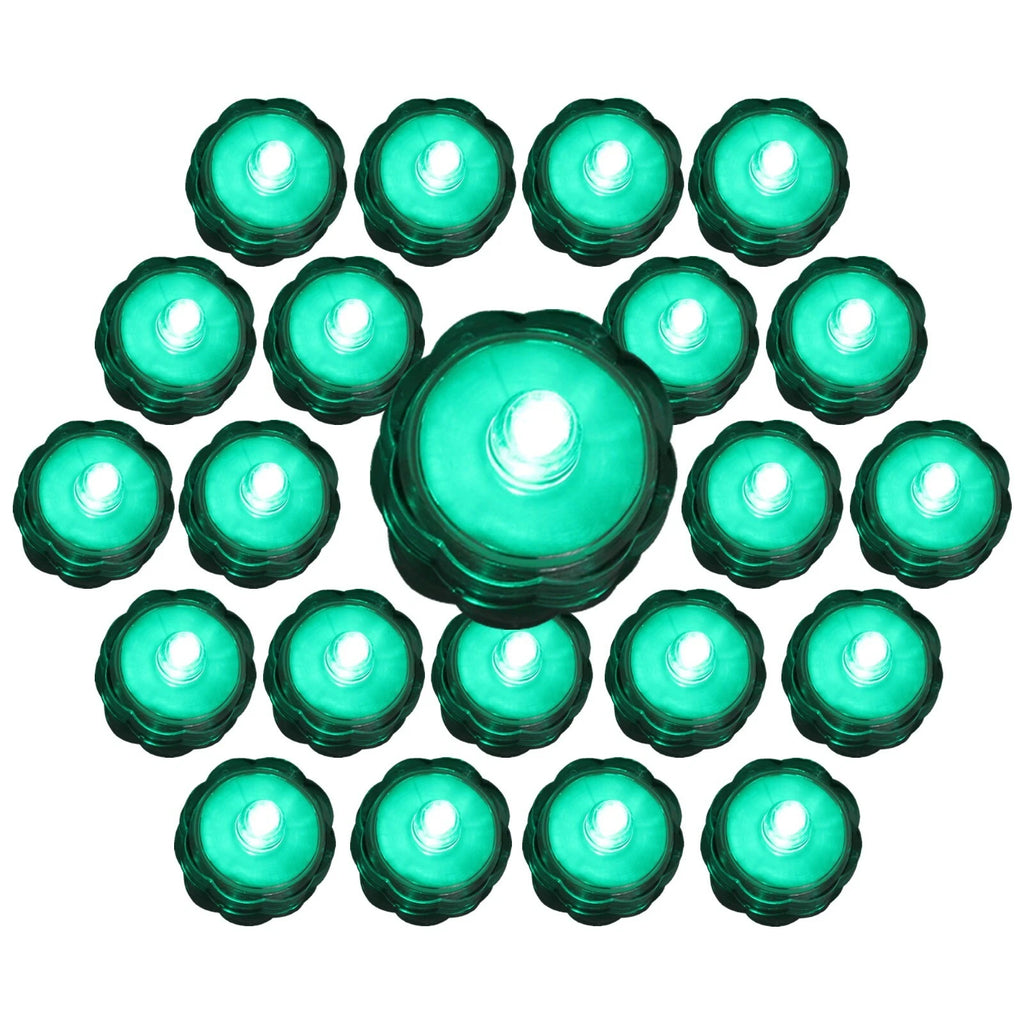 Submersible Waterproof Battery LED Tea Light Wedding Decor' Turquoise 20 Pack