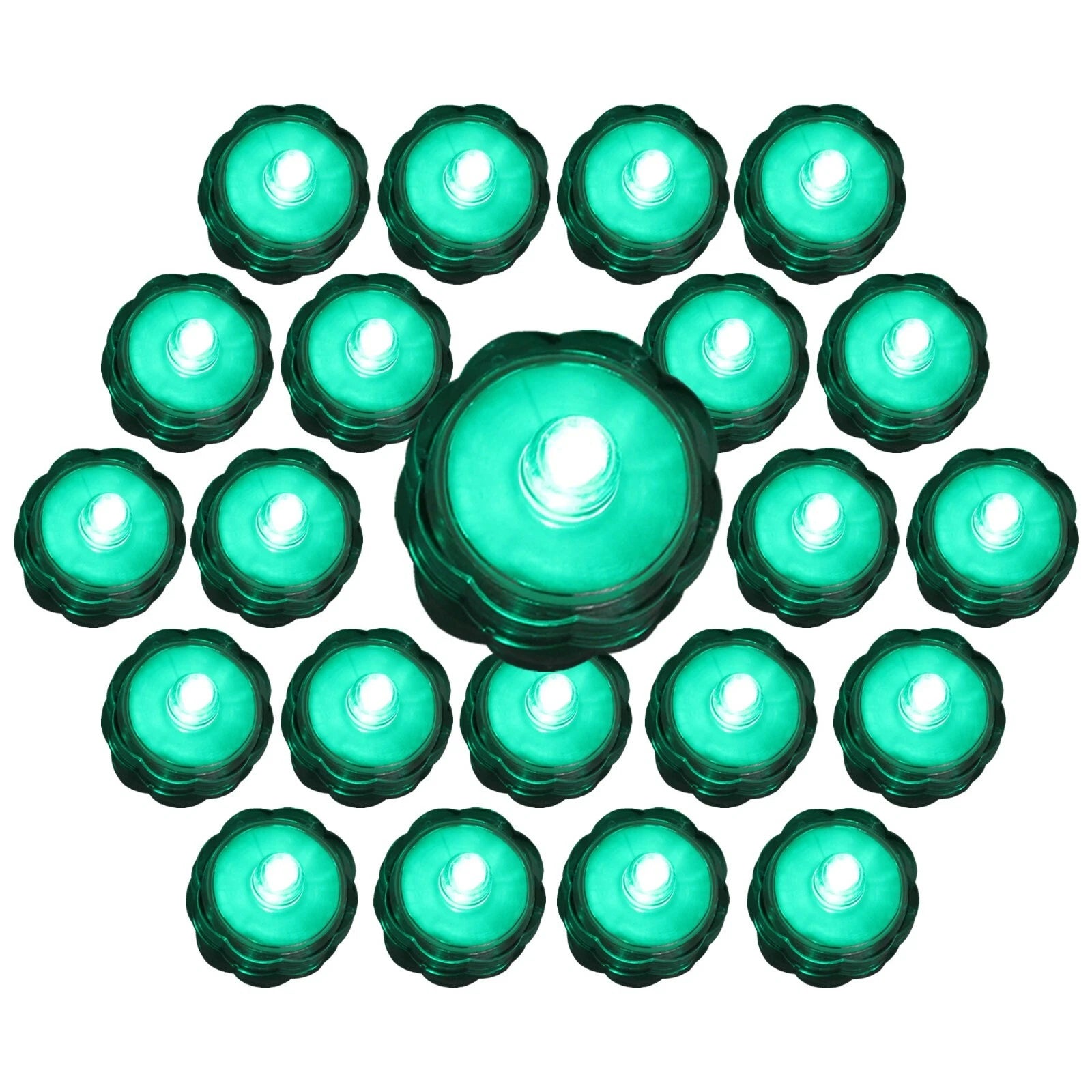 Submersible Waterproof Battery LED Tea Light Wedding Decor' Turquoise 20 Pack