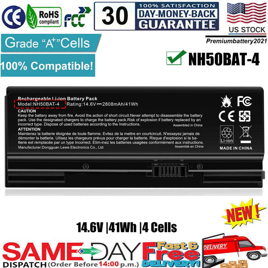 NH50BAT-4 Battery For Clevo 6-87-NH50S-41C00 NH50RH NH55EDQ NH58EDQ NH70 NH70RAQ