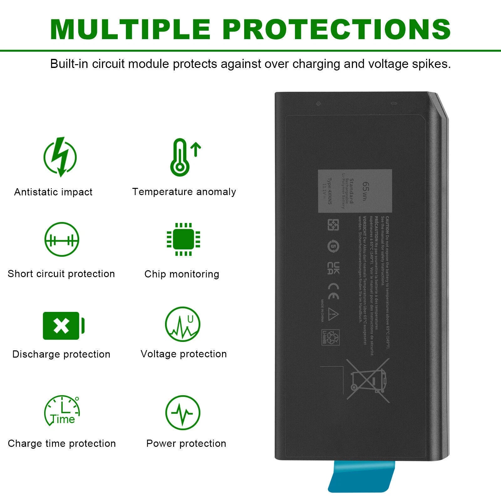 X8VWF 4XKN5 Battery For Dell Latitude 14 Rugged 5404 5414 E5404 7404 7414