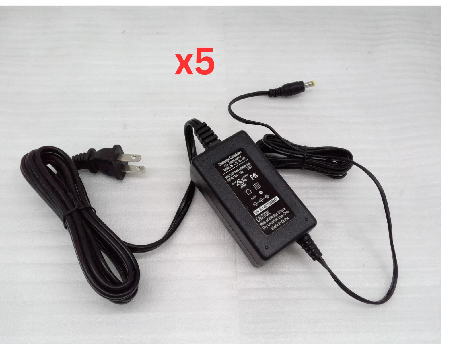 Lot of 5 Challenger I.T.E PS-1.75-15-16D Power Supply AC Adapter 15V 1.6A