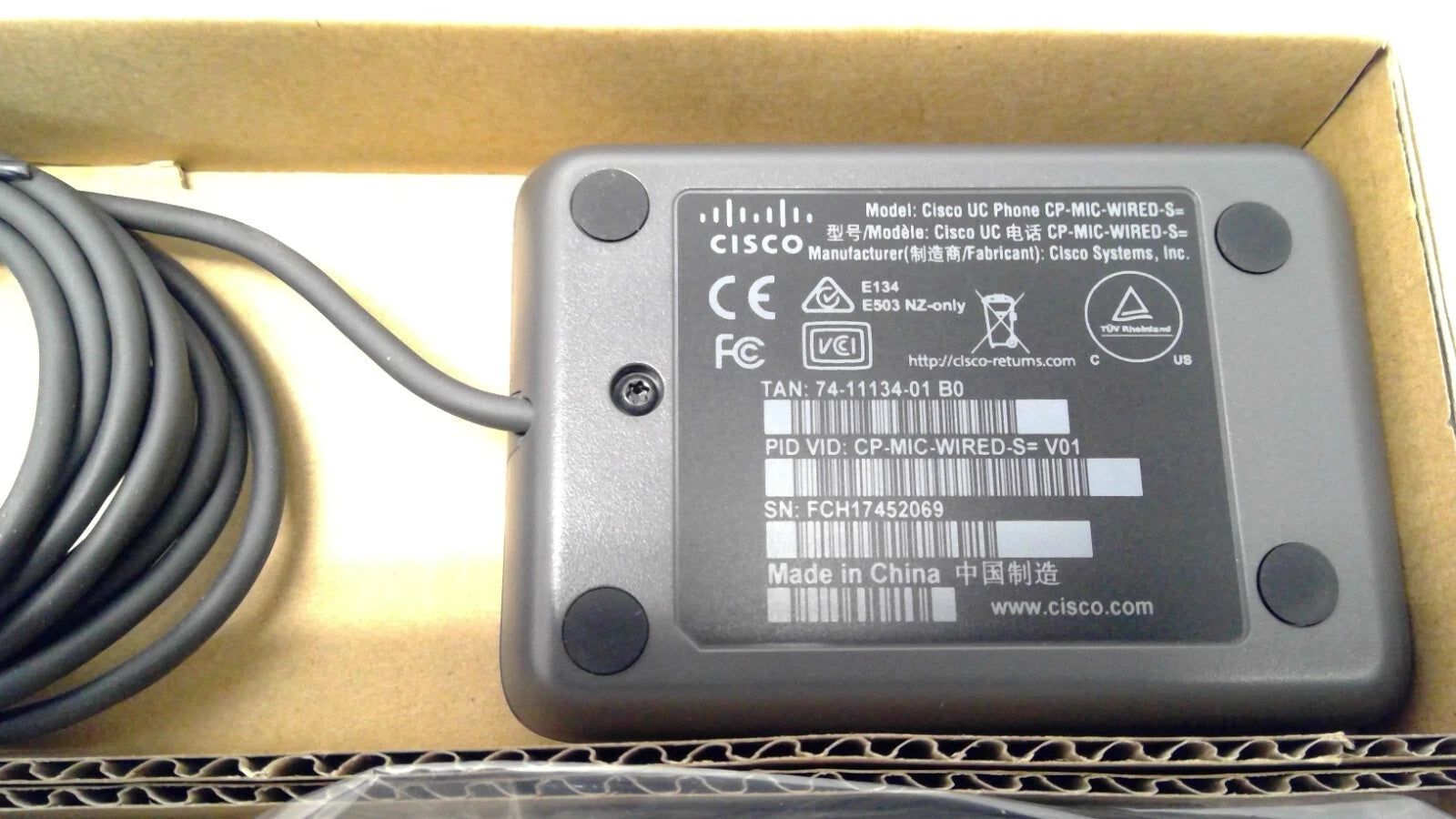 Cisco 8831 Wired Microphone Kit CP-MIC-WIRED-S 74-11134-01 (New Open)