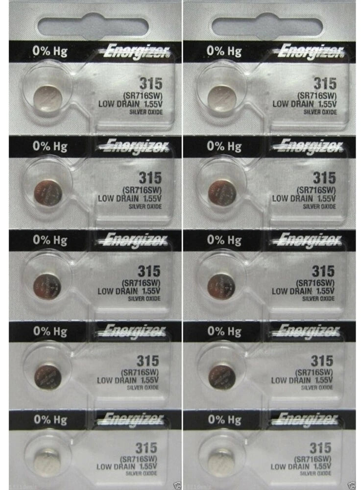 Energizer 315 SR716SW 10 Pack Silver Oxide Watch Batteries USA SELLER BRAND NEW