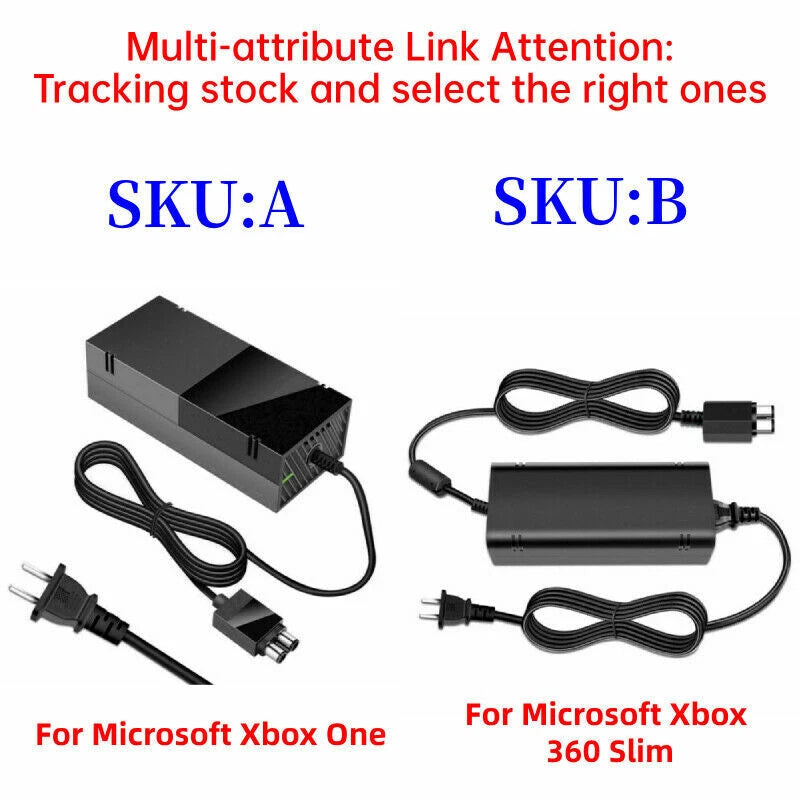 For Microsoft Xbox One/ Xbox 360 Slim Console Adapter Brick Charger Power Supply