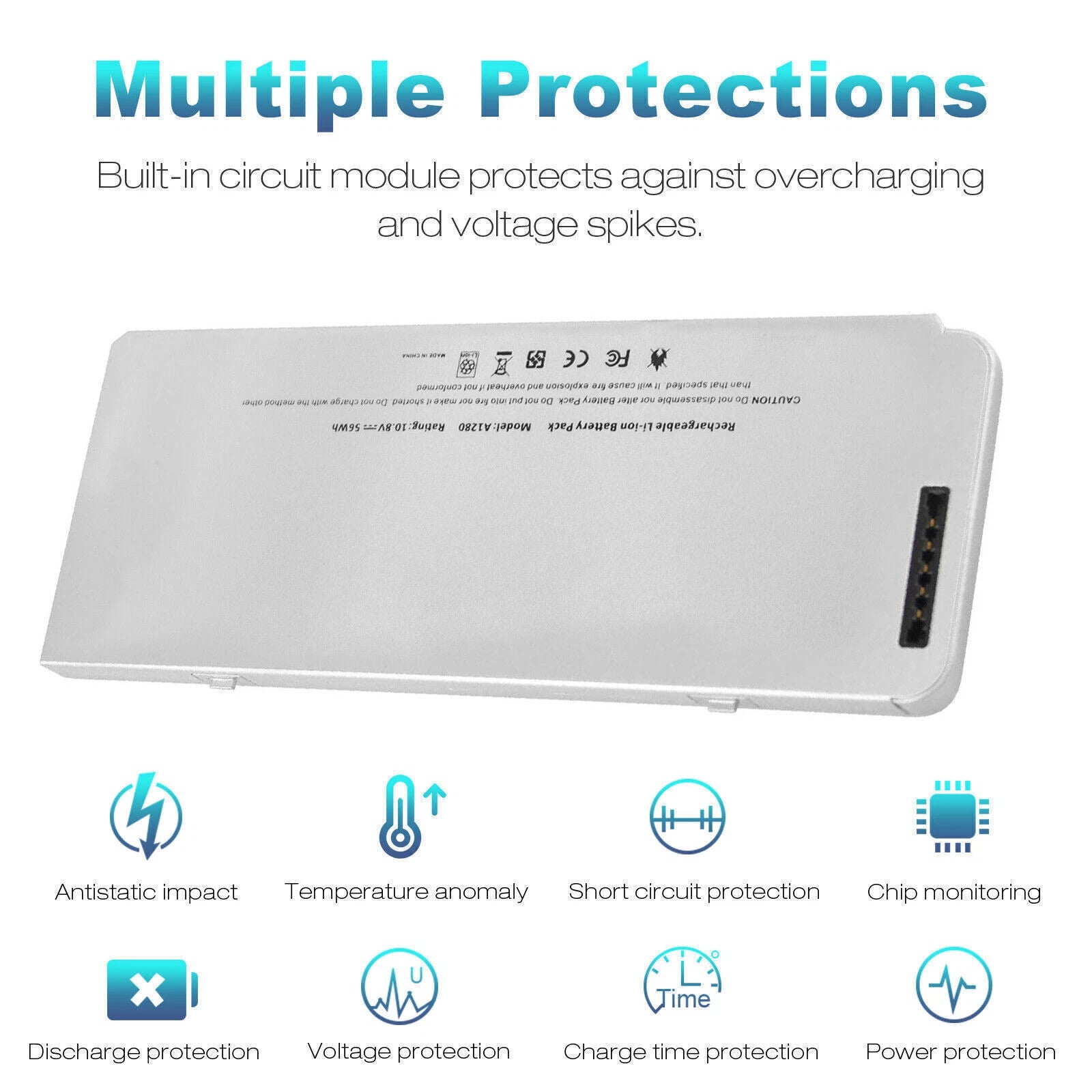 A1280 1278 (2008 Version)Battery for MacBook 13" MB771LL/A Aluminum Unibody