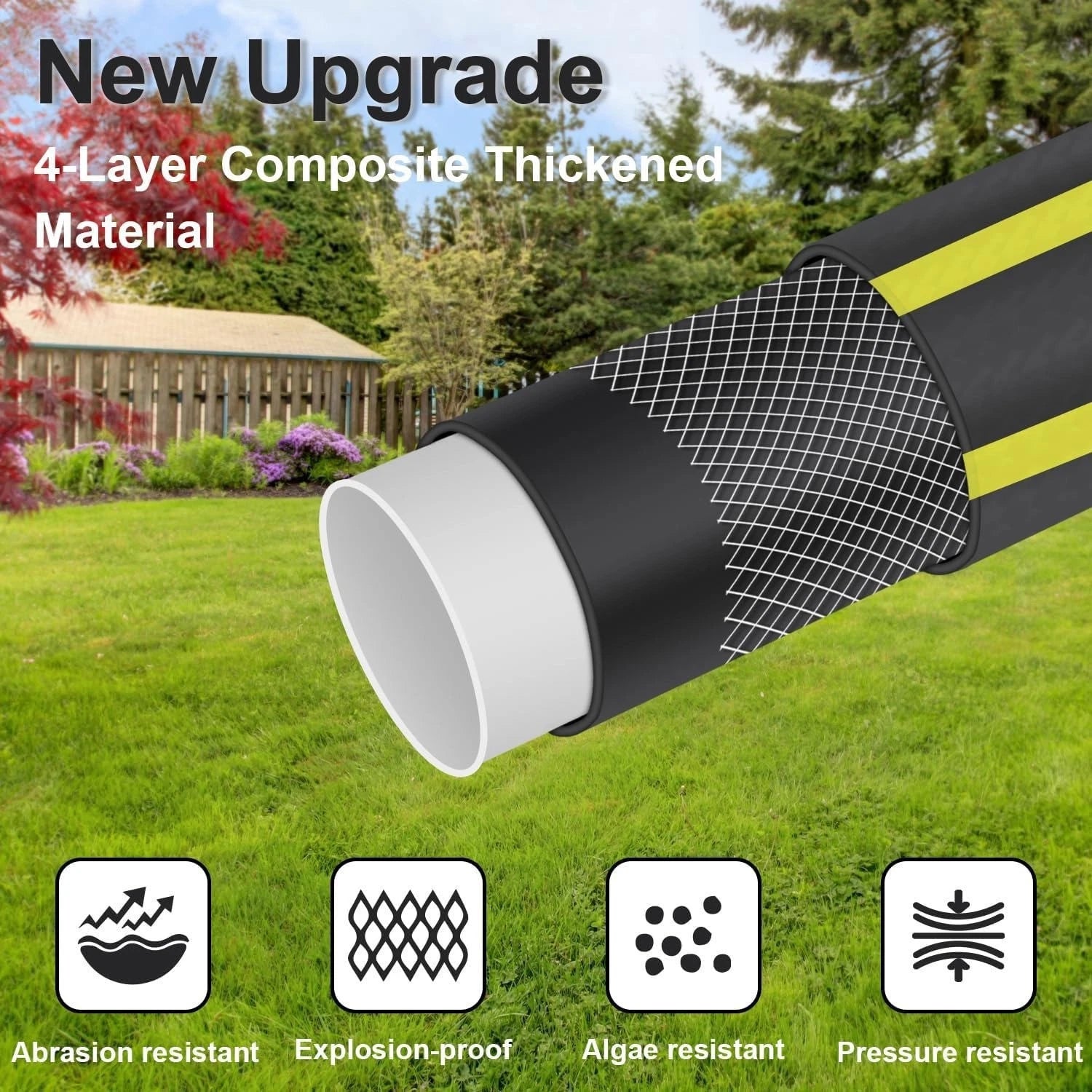 Above Ground 1/2" Diameter Standard Flexible 150PSI Garden Car Pool Water Hose