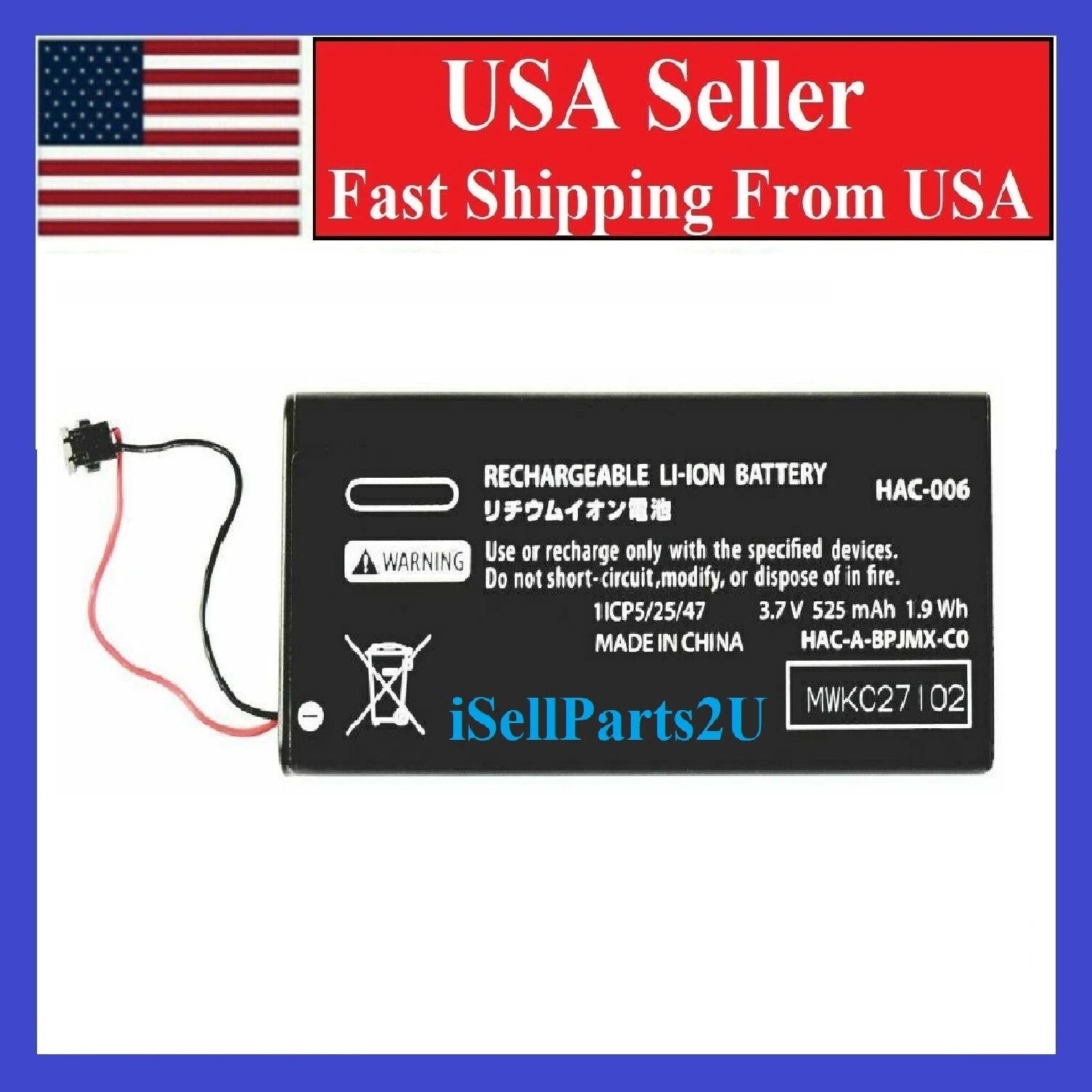 NEW Replacement Battery Nintendo Switch Joy-Con Fits HAC-006 525mAh Left Right