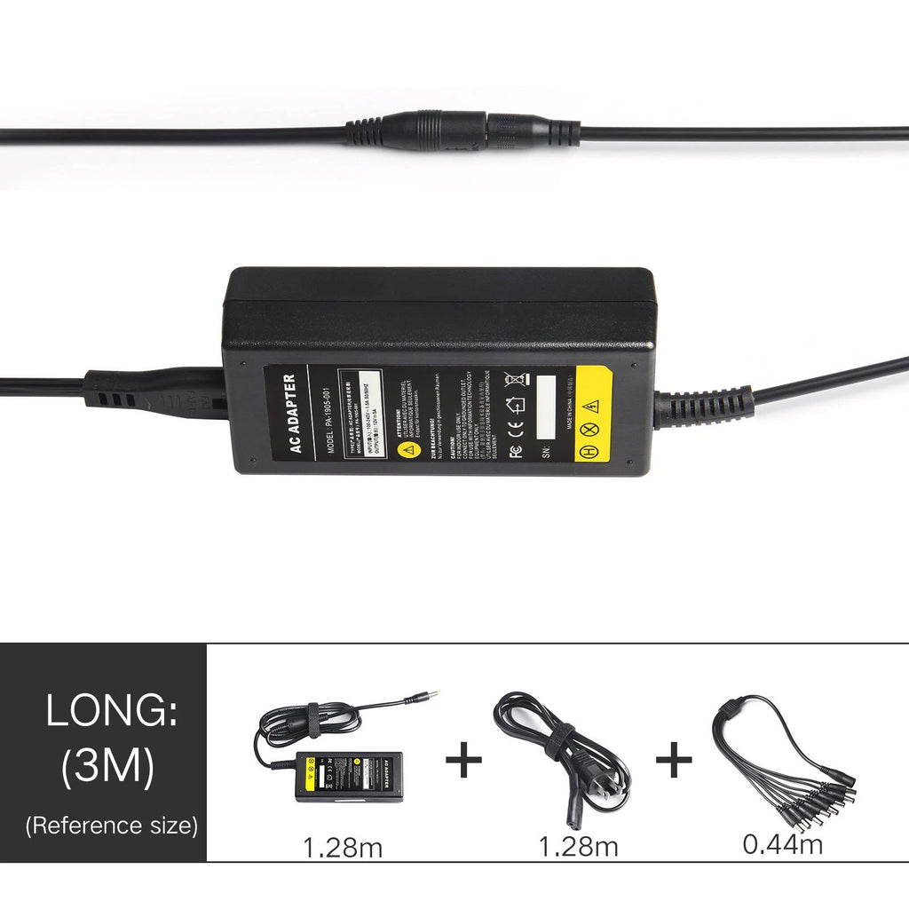 DC 12V 5A Power Supply Adapter /8 Split Power Cable for Night Owl UL EMI COOL