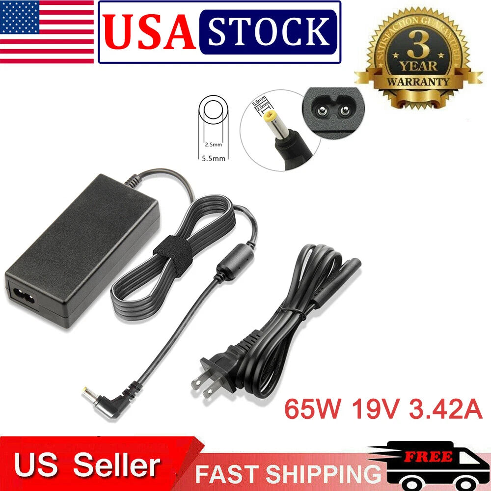 New 65W 19V 3.42A AC Adapter Laptop Charger For Toshiba Satellite Power Cord US