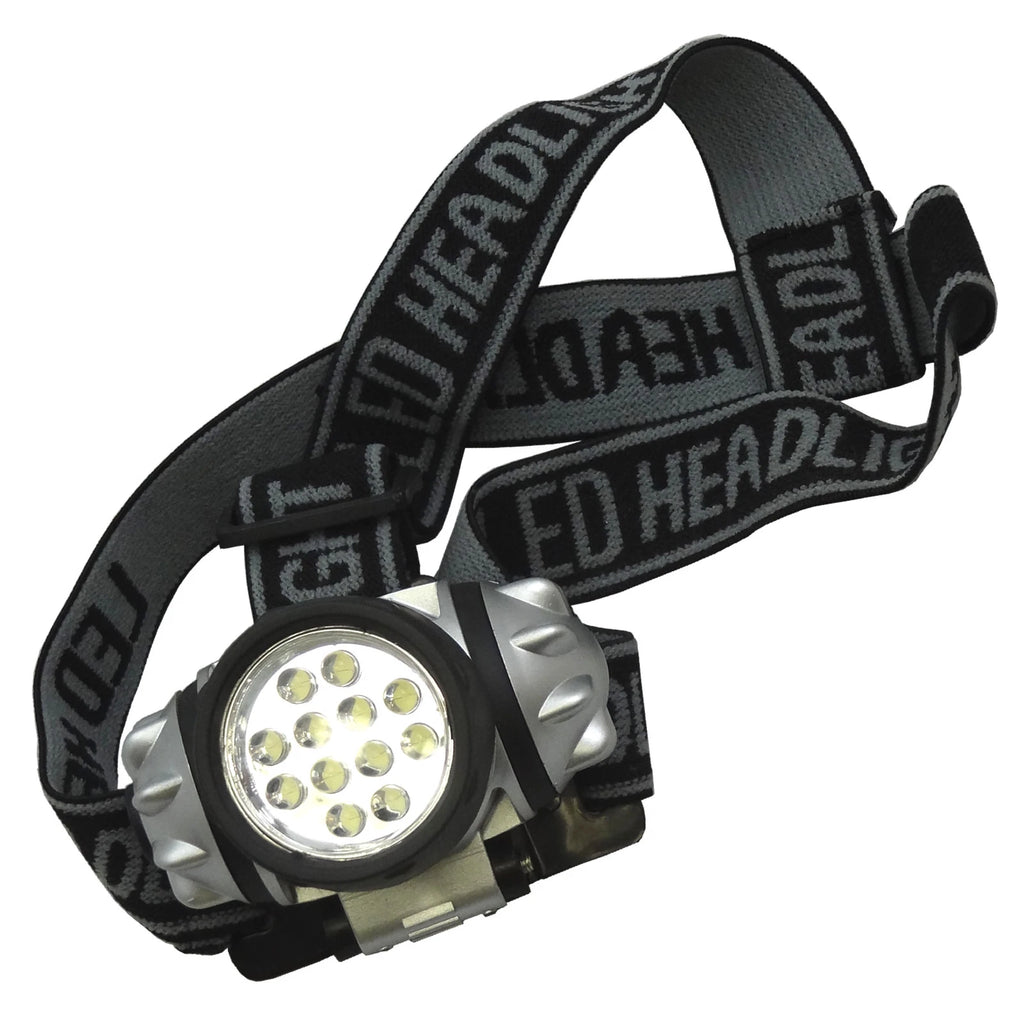 12 LED 4 Mode Battery Headlight Flashlight Helmet Headlamp Outdoor Torch Light