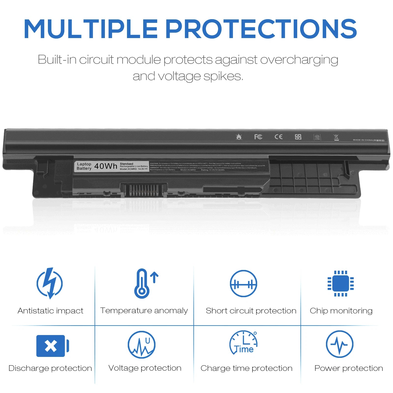 XCMRD Battery 40WH For Dell Inspiron 15 3000 Series 3531 3537 3541 3542 3543