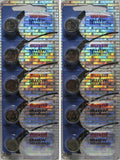 10 Maxell 303 SR44SW Silver Oxide Batteries Hologram