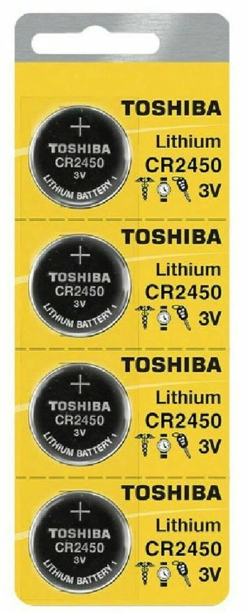 4 x New Toshiba CR2450 2450 3 Volt Lithium Coin Battery Fresh Stock Expire 2031