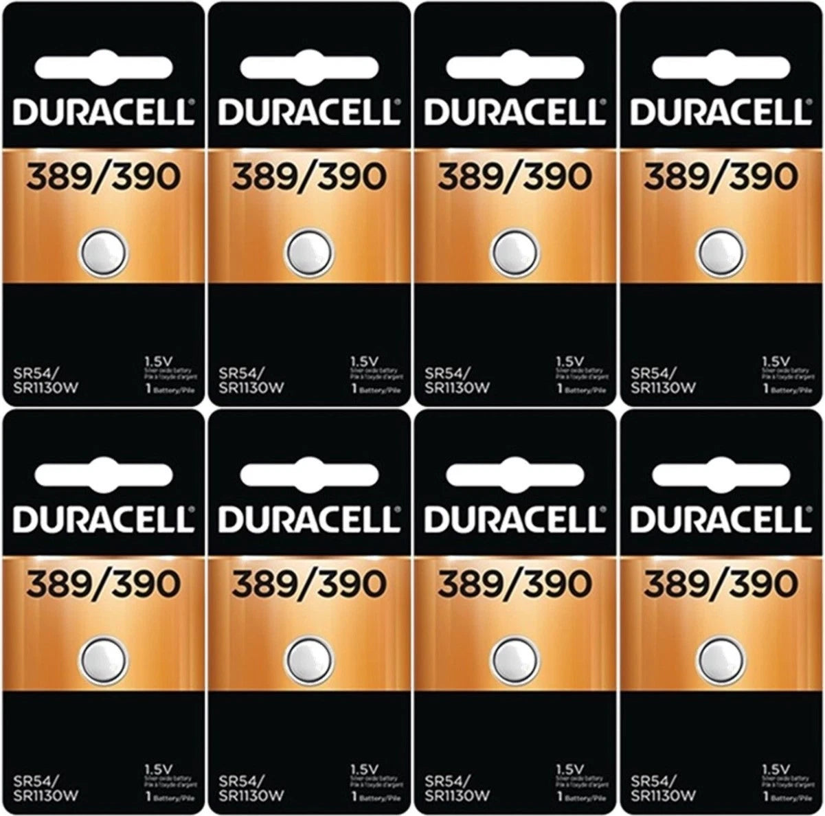 390 / 389 Duracell Watch Batteries 8 Pk