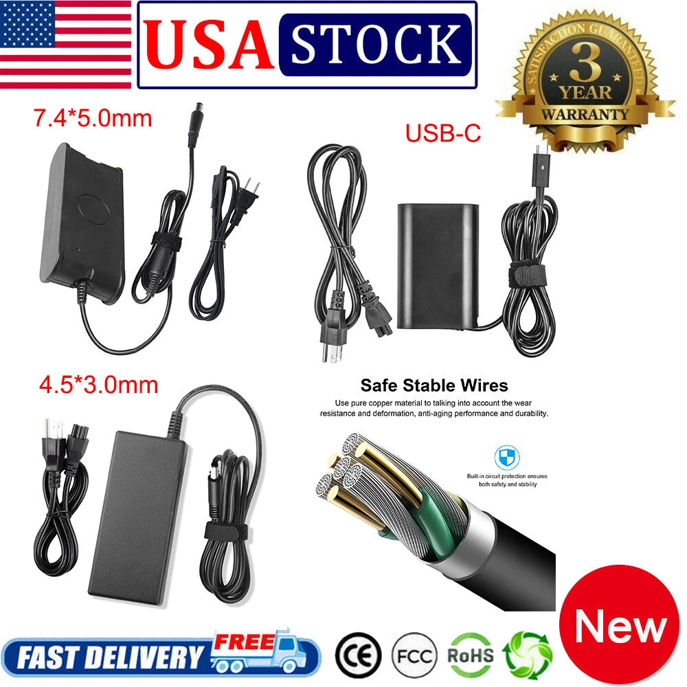 90W 65W 45W Charger Laptop AC Adapter For Dell Inspiron Latitude XPS Precision