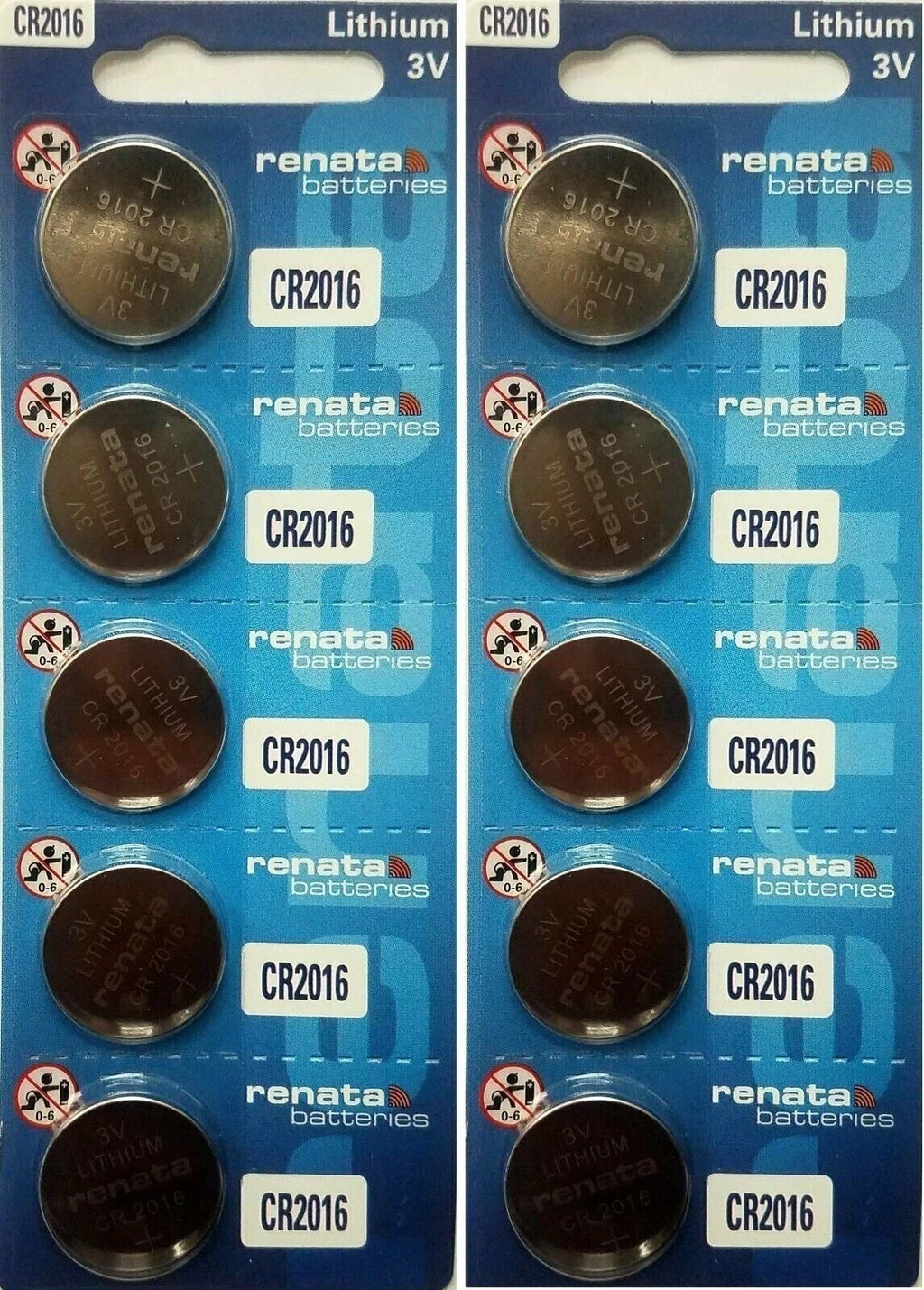 CR 2016 RENATA WATCH BATTERY (2 piece) ECR2016 FREE SHIPPING Authorized Seller