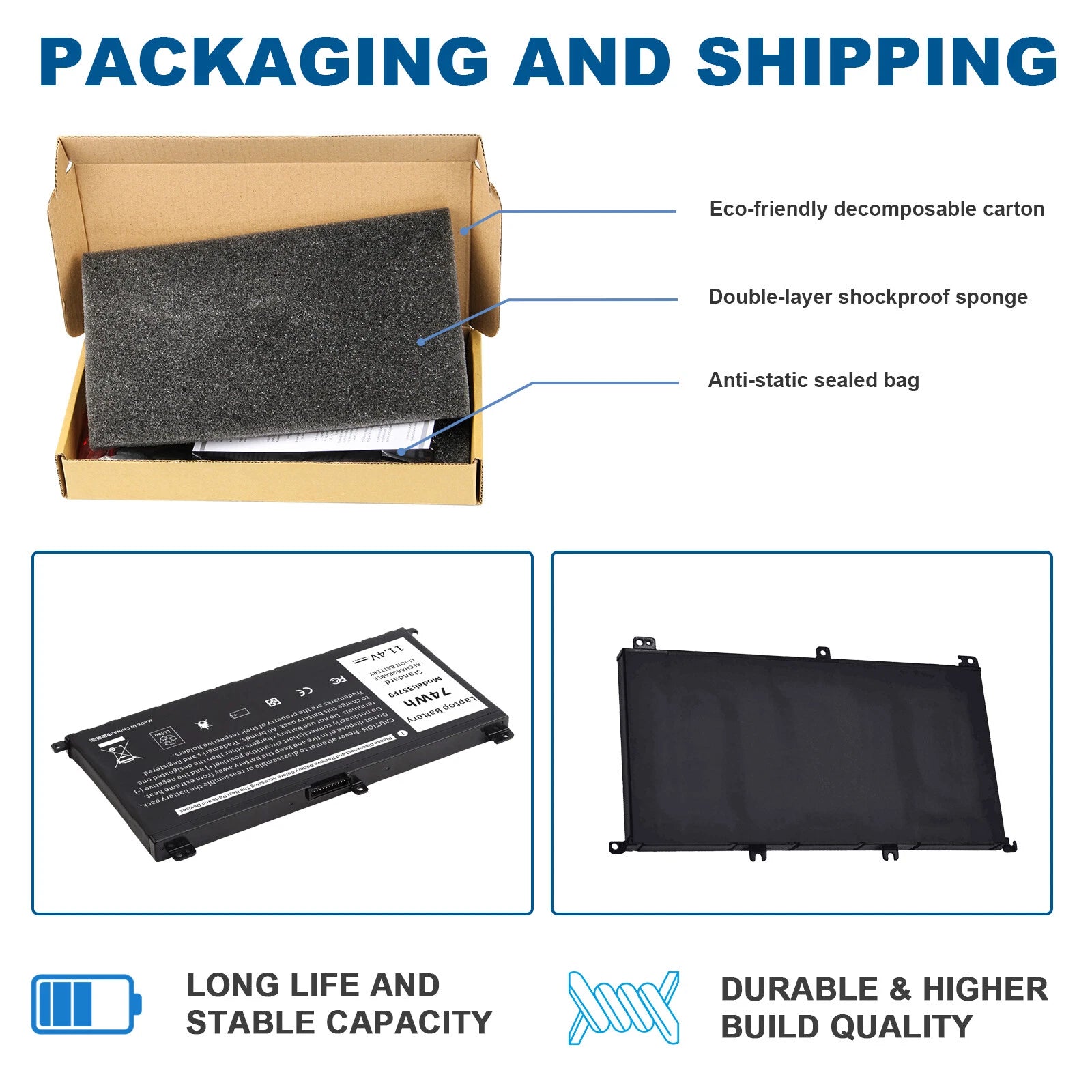 Battery 357F9 For Dell Inspiron 15 5576 5577 7566 7567 7557 7559 Type 0GFJ6 74Wh