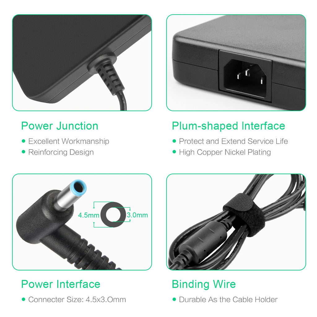 200W Charger Adapter+ Cord for HP OMEN HP ZBook 17 G3 G4 Laptop 15 Series Gaming