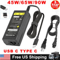 USB C Type-C Laptop Adapter Charger for DELL,HP,ASUS,Lenovo,Samsung,Acer Macbook