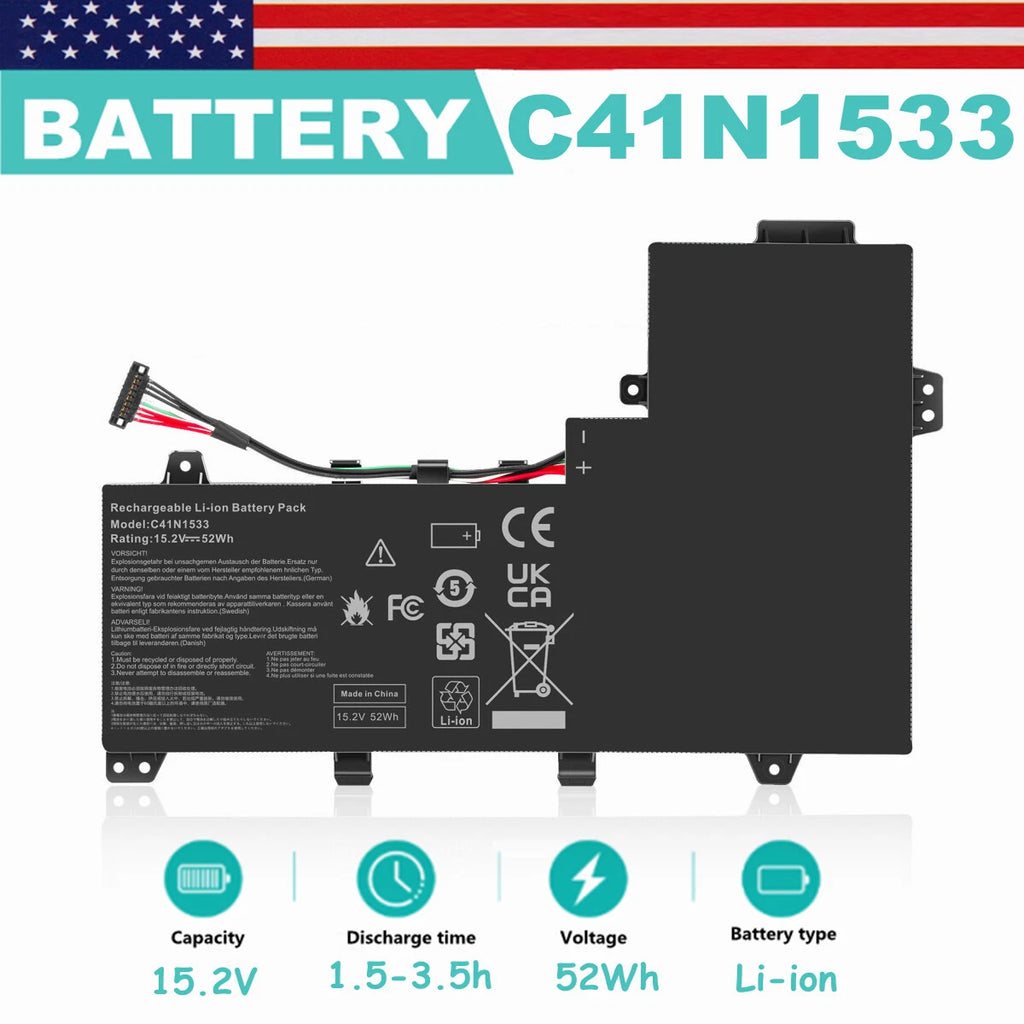C41N1533 Battery for ASUS Q524U Q534U Q534UX UX560UQ Q534UX-BHI7T19 Notebook
