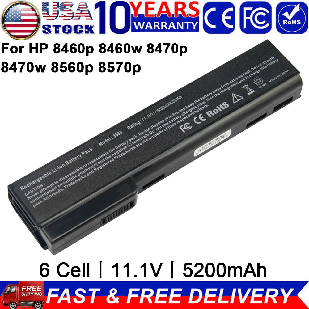 CC06 Battery For HP 6560b 6470B 6475B 8460P 8460W 628670-001 CC06XL / Charger