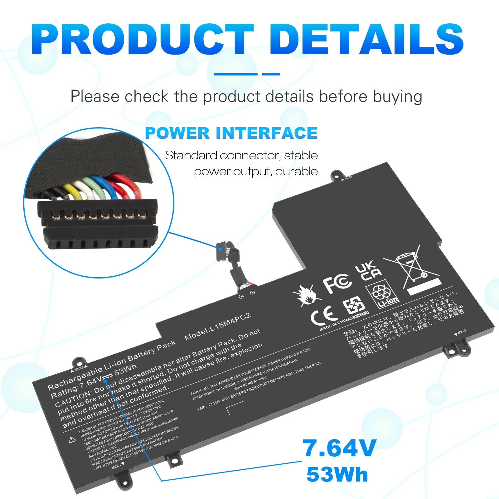 Battery For Lenovo Yoga 710-15ISK 710-14ISK 710-14IKB 710-15IKB L15L4PC2 53Wh
