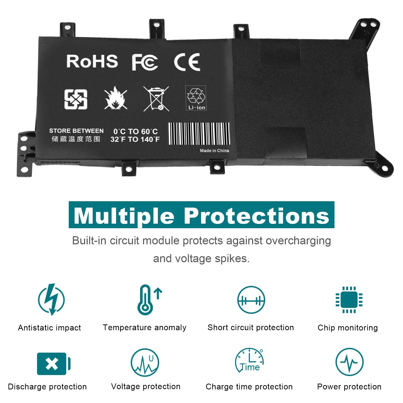 C21N1347 Battery For ASUS Fit:X555L A555L F555L VM510L VM590L K555L 2ICP4/63/134