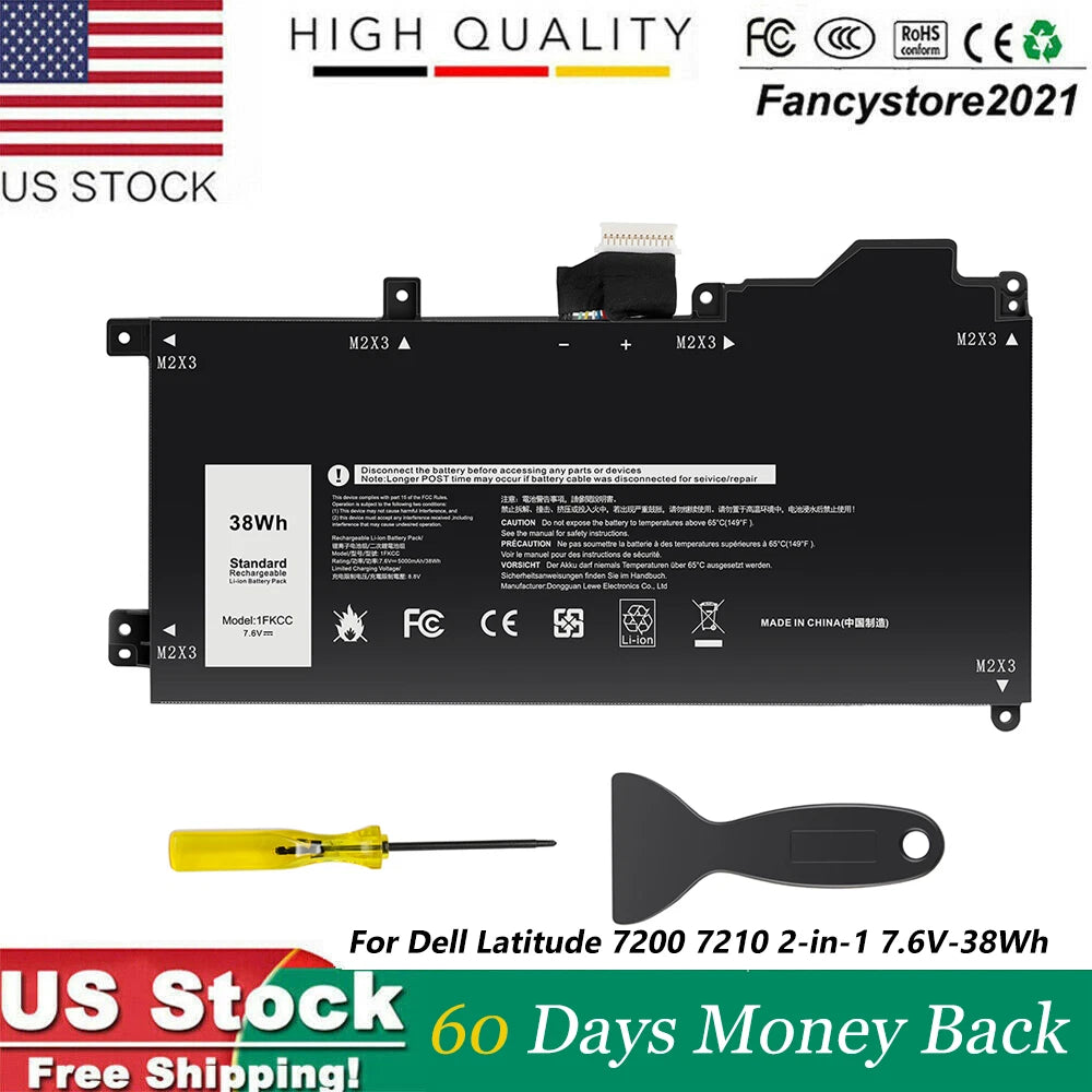 ?New 1FKCC Battery For Dell Latitude 7200 7210 2-IN-1 KWWW4 D9J00 9NTKM Series