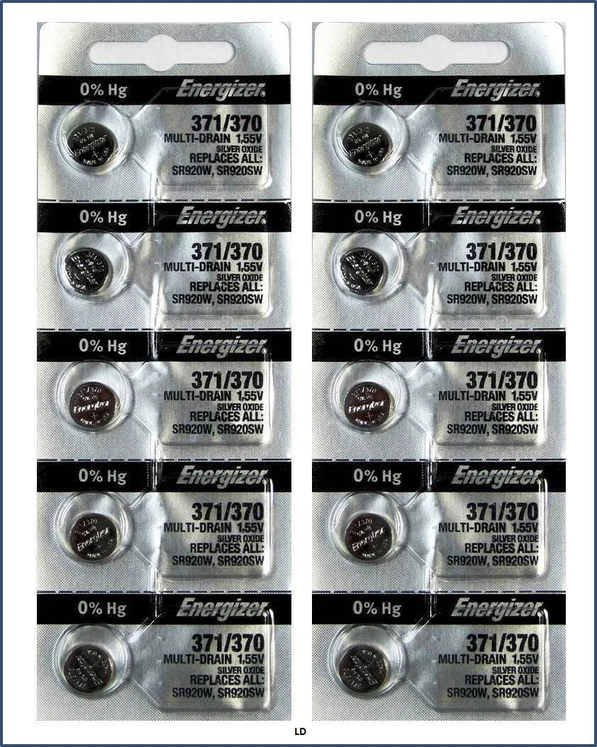 ENERGIZER 371 370 SR920W SR920SW (10 Pieces) Brand New Battery Authorized Seller