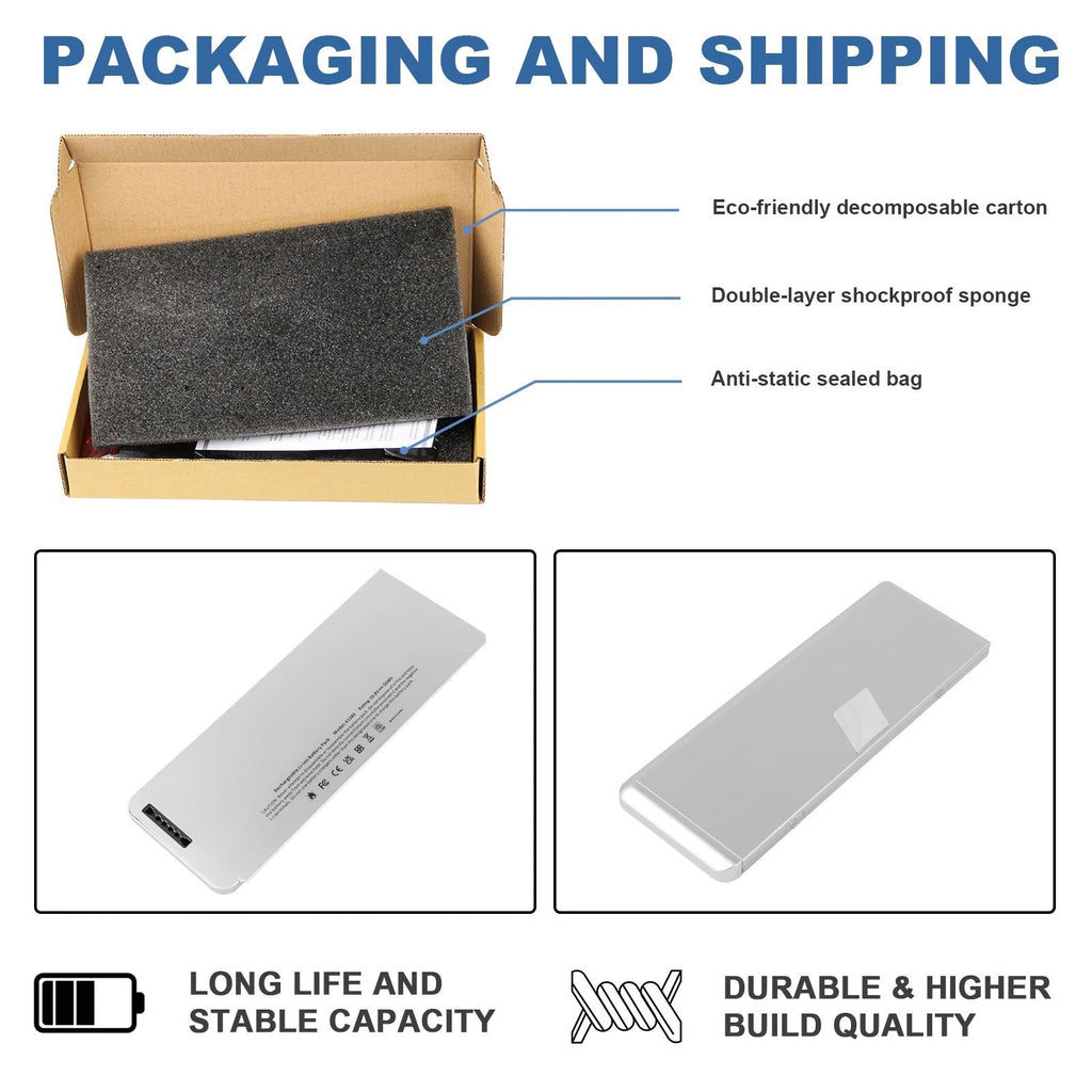 Battery A1280 For Apple MacBook 13"Aluminum Unibody A1278 MB466 MB467 10.8V-56Wh