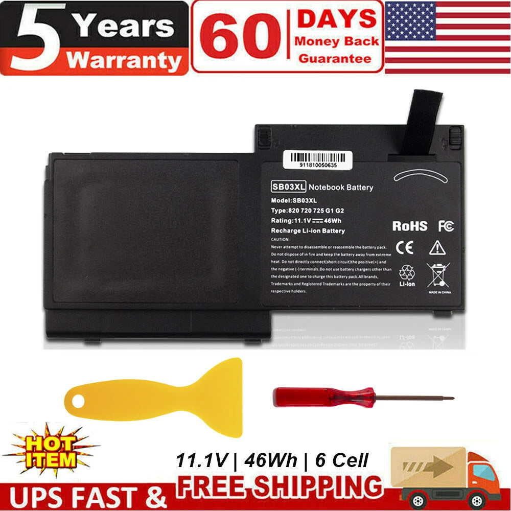 Battery SB03XL for HP Elitebook 720 725 820 825 G1 G2 717378-001 716726-421 PC