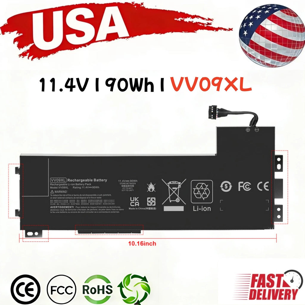 VV09XL Battery For HP ZBook 15 G3 Series 808452-001 808452-002 90Wh 11.4V US