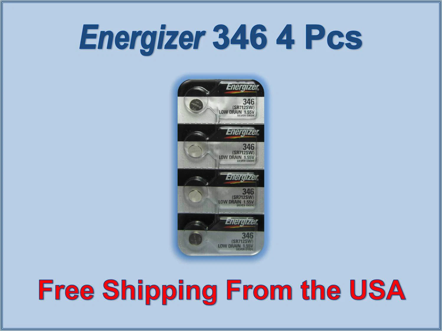 4 Pcs Energizer Silver Oxide 346 1.55V Batteries