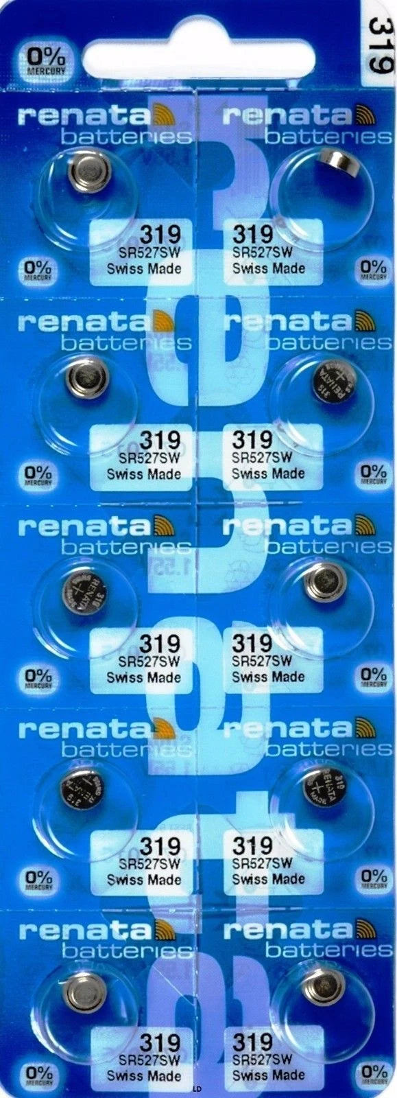 Renata 319 Button Cell 1.55V Batteries 10 Pcs