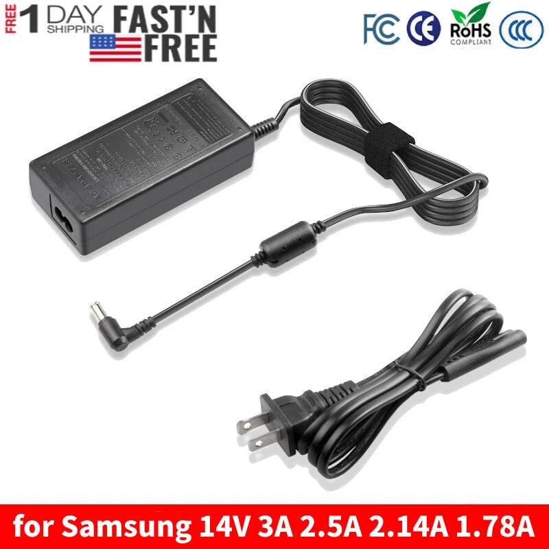 14V 3A Charger for Samsung SyncMaster Screen TFT LED LCD Monitor TV Power Supply