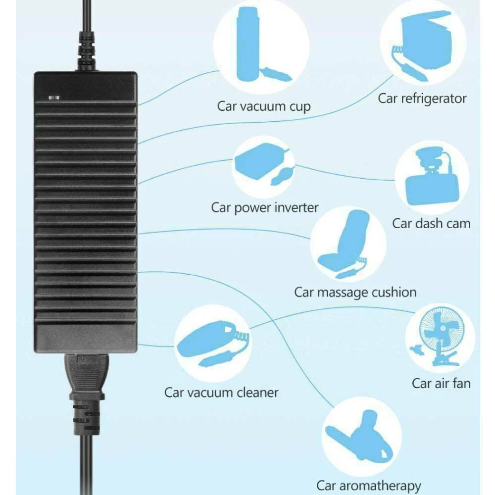 12V 10A Power Supply AC to DC Adapter Car Cigarette Lighter US Charger Adapter