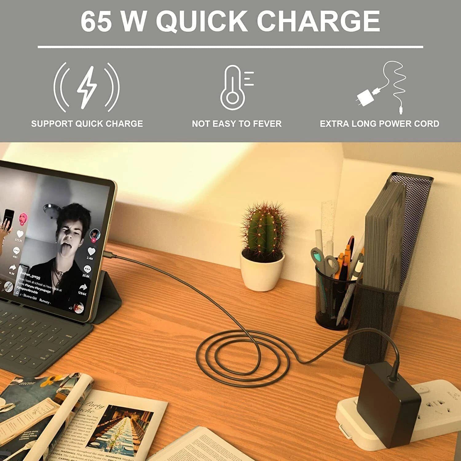 65W USB-C Type-C Adapter Laptop Charger For Lenovo/HP/Samsung/Acer Chromebook