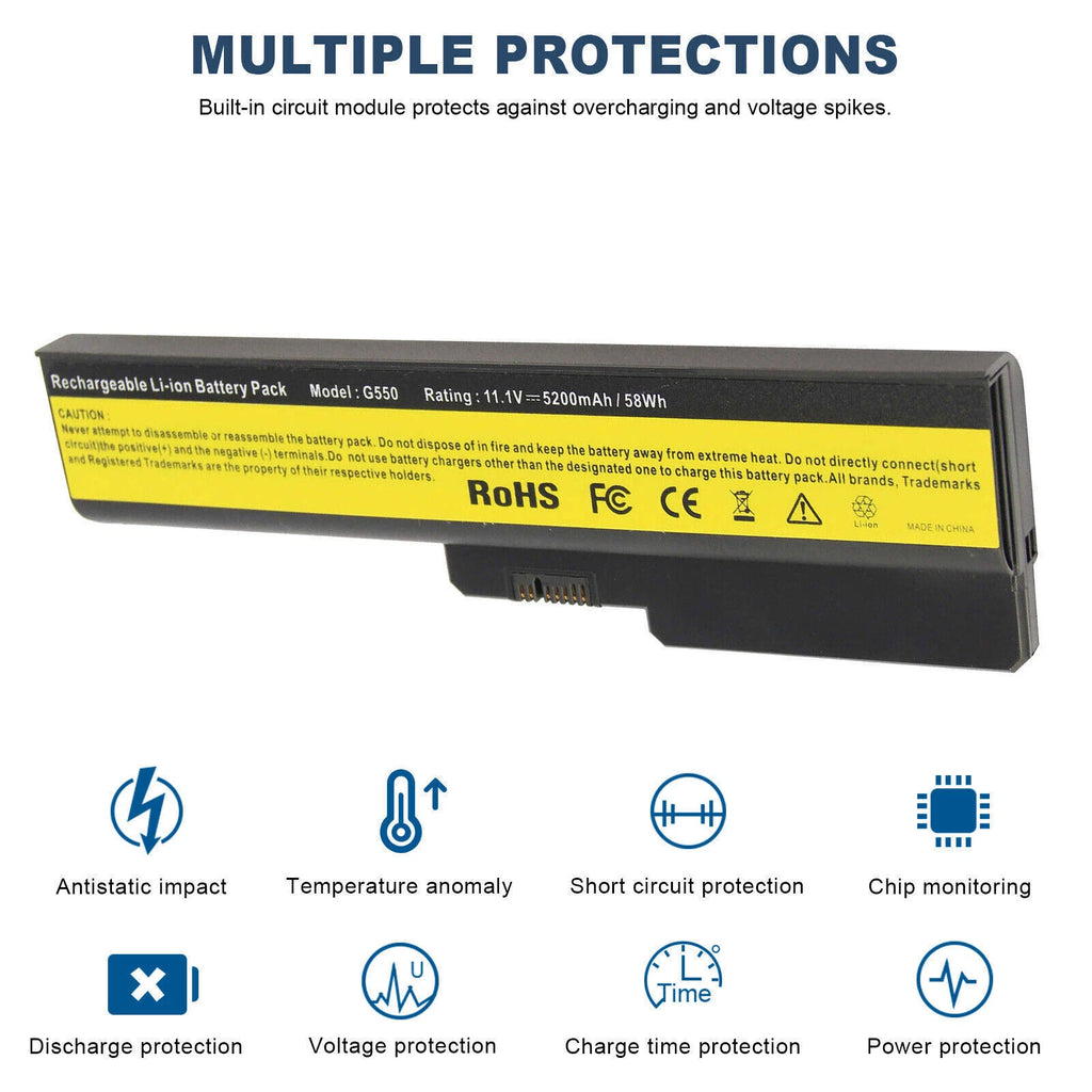 Laptop Battery for Lenovo 3000 G430 G450 G530 G550 G555 Series L08S6Y02 42T4725