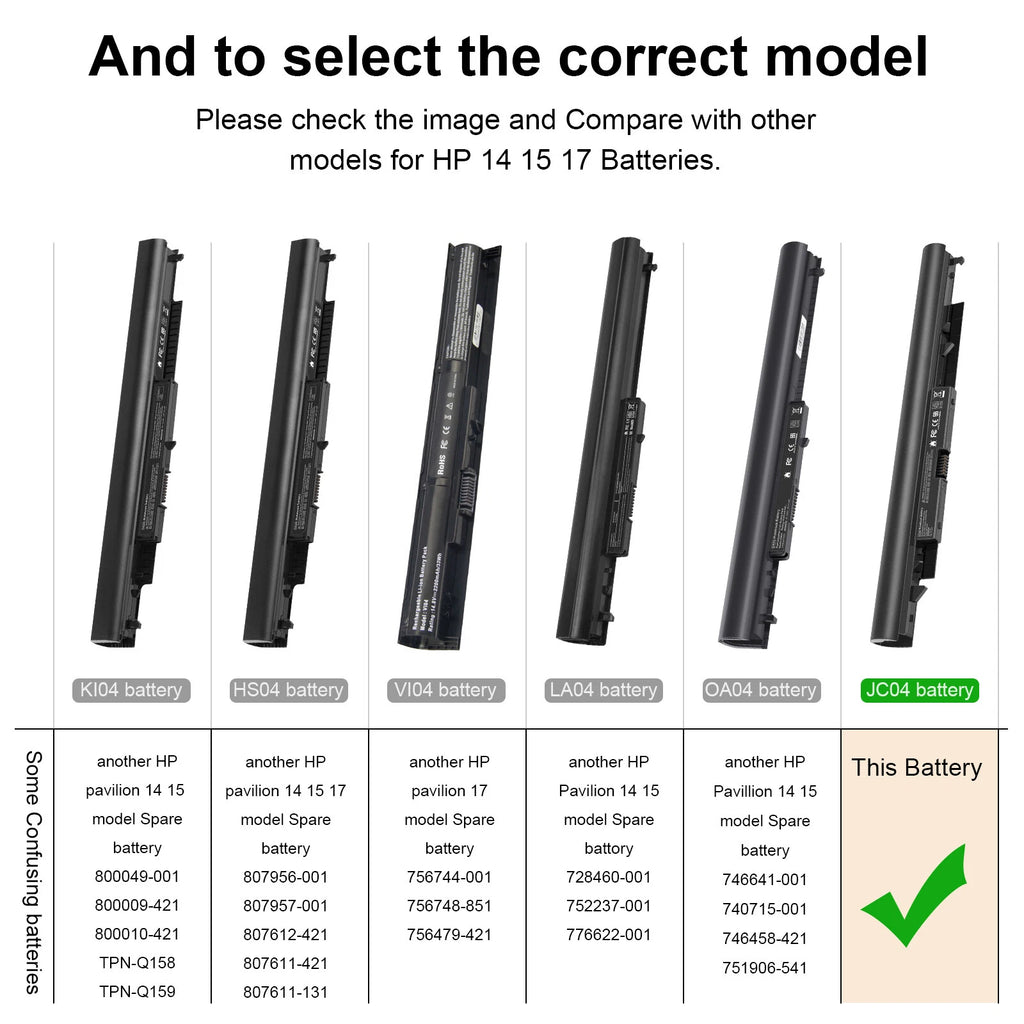 JC04 Laptop Battery for HP 246 Spare 919701-850 919700-850 919682-421 15-bs060wm