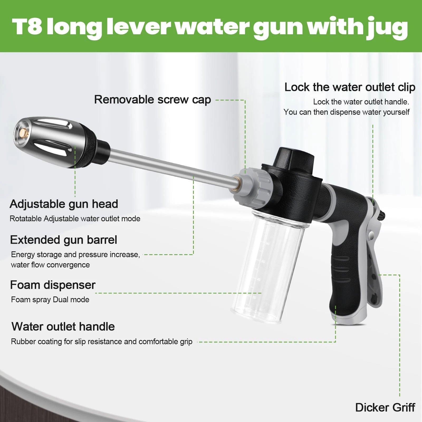 Car Snow Foam Washer Gun High Pressure Garden Wash Cleaning Soap Bottle Sprayer