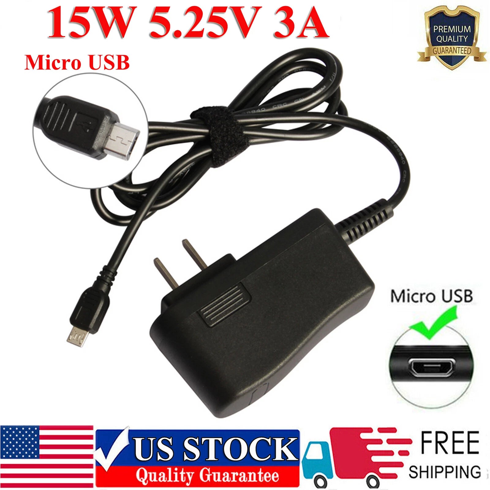 5V 3A Power Supply Wall Charger for Raspberry Pi 3,Zero,Bose SoundLink Adapter