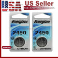 2 x Super Fresh Energizer CR2450 ECR 2450 3v LITHIUM Coin Cell Battery Exp. 2034